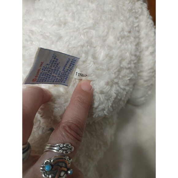 Gund TWINKLE 5840 White Teddy Bear "Baby 2001" on Foot Approximately 14"- SOLD - Picture 7 of 13